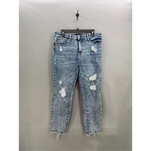 Judy Blue Womens Acid Wash Mid Rise Boyfriend Fit Distressed Jeans Size 32 (15)